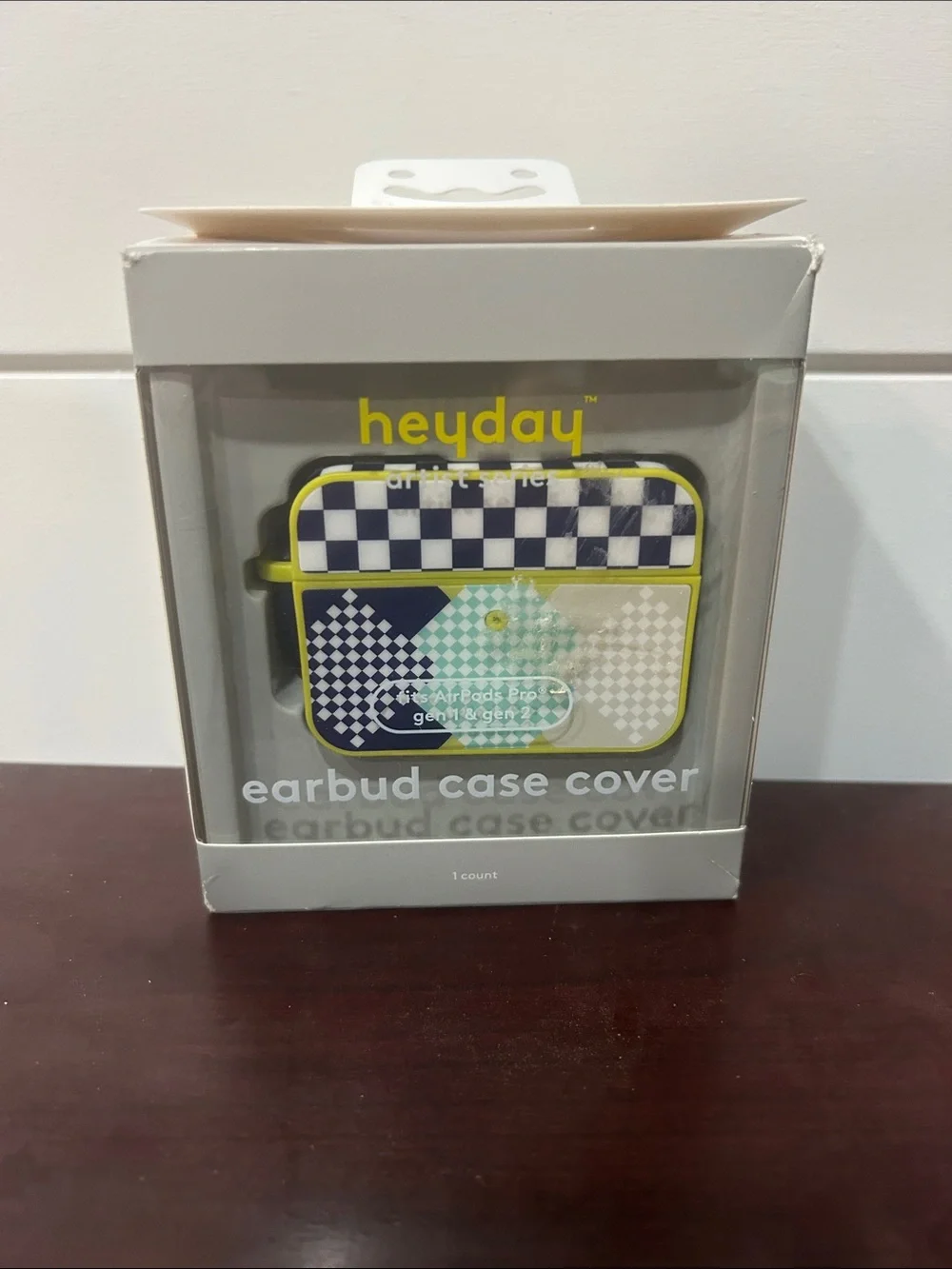 heyday Checkerboard Earbud Case Cover in Yellow and Blue Fit Air Pd Pro Gen 1&2